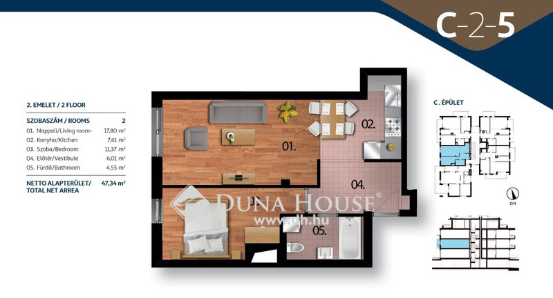 Apartamento 47 m² Budapest, Hungría